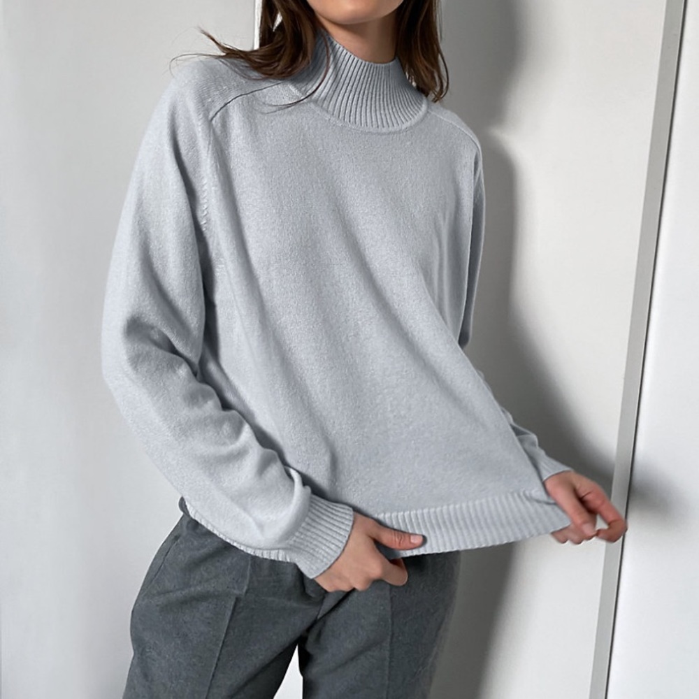 Aritzia Babaton Perry Wool Turtleneck Light Blue